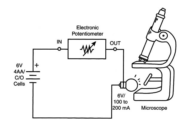 Figure 1 – Using the potentiometer to control a light source

