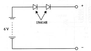 Figure 1 – Getting 5 V from a 6 V battery
