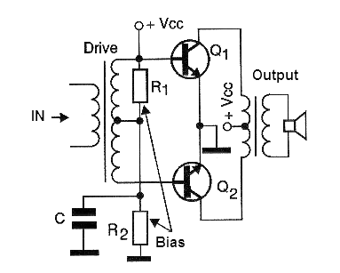 Figure 5 - Push-pull output stage with two transistors.
