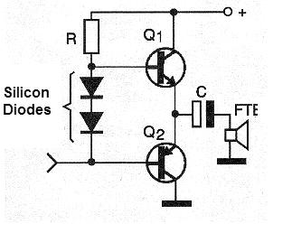 Figure 7 - Stabilization of operation with silicon diodes.
