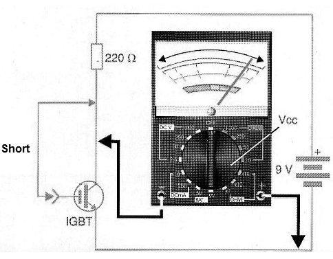 Figure 4 - The multimeter and external source in the IGBT test
