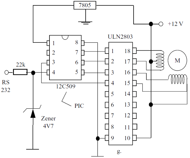 Serial Controller using the 12C509/ULN2803

