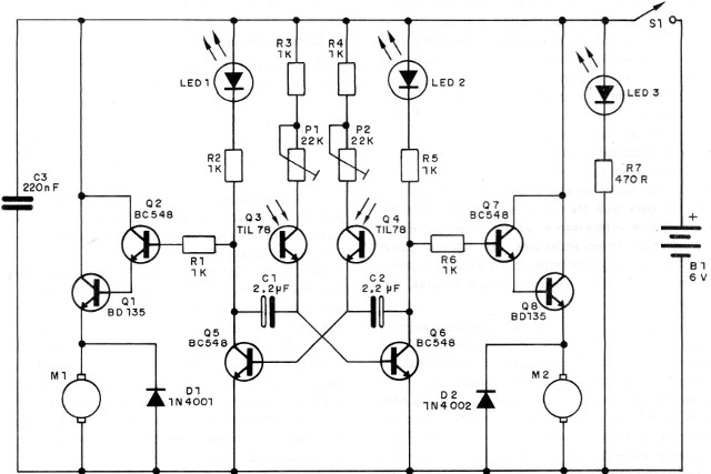    Figure 2 - The electronic circuit of the robot
