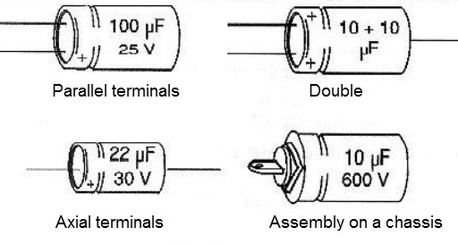 Figure 10 - Types of electrolytic capacitors.
