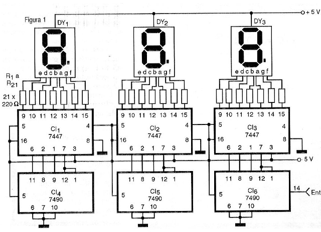 The components can be mounted on the printed circuit board shown in figure 2.
