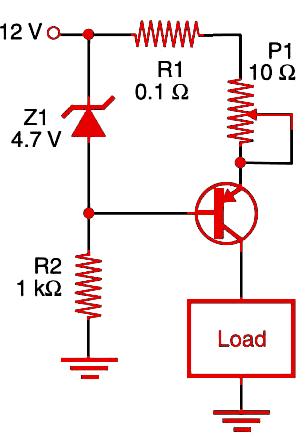 Figure 1     Constant current source using transistor.
