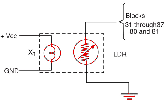 Figure 1 - Opto-isolator using LDR.
