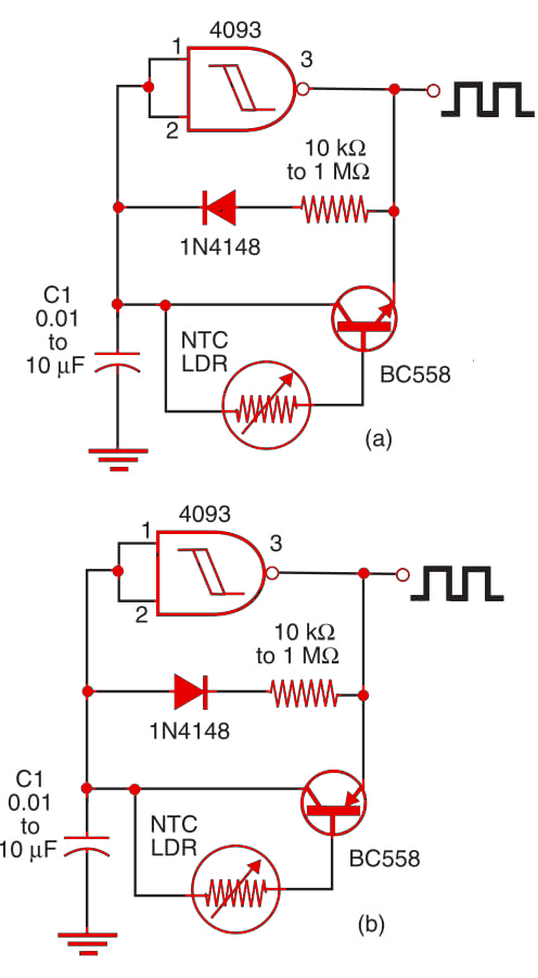 Figure 1 - Light/temperature controlled oscillator.
