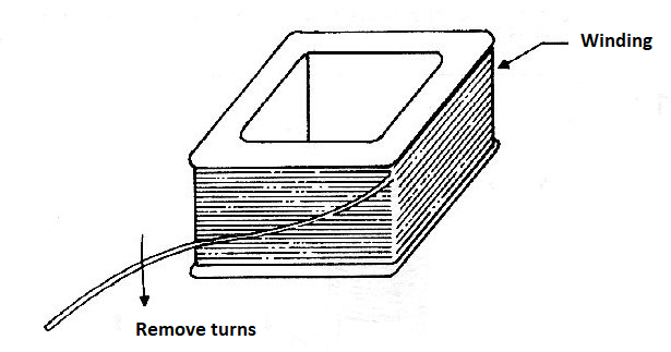 Figure 6 - Accessing the winding of a transformer.
