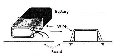 Figure 4 - Attaching a battery to a printed circuit board.
