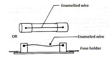 Figure 1 - Using enameled wires as fuses.
