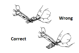 Figure 1 - Using nose pliers	
