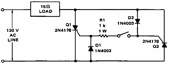 Figure 3 - Contactor with two SCR (full wave)
