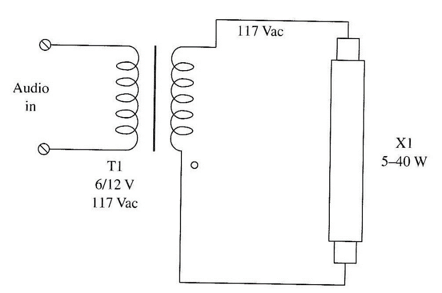 Figure 1 -  Simple sound-to-light converter.

