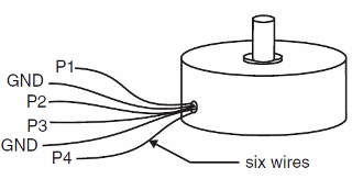Figure 3 – Wires in a four-phase stepper motor
