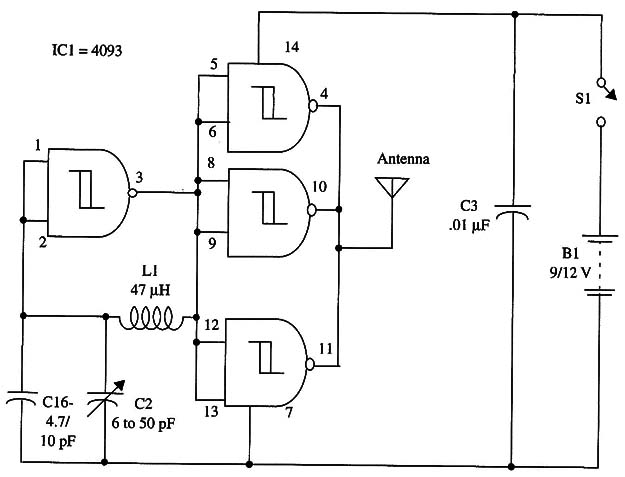 Figure 1 – Schematic diagram of the experimental CW transmitter
