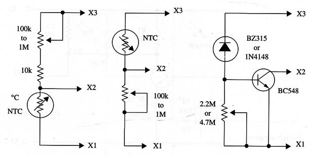 Figure 9 – Circuits for temperature sensors
