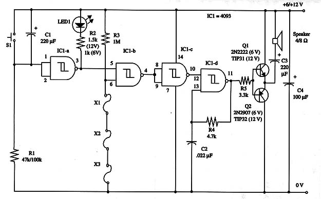    Figure 1 – Schematic diagram of the alarm
