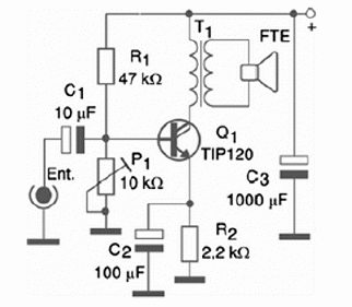 Figure 1 – Schematic diagram of the Audio Booster
