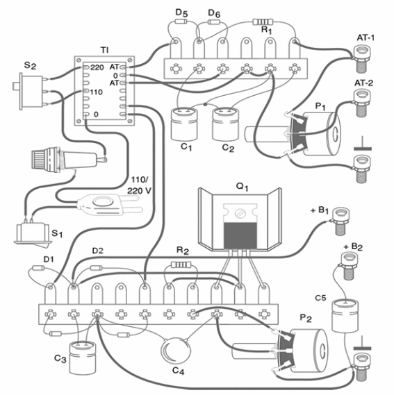 Figure3 – Component placement inside a box – observe position of polarized components
