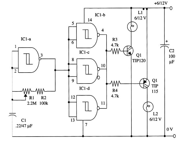 Figure 1 – Schematics for the flasher
