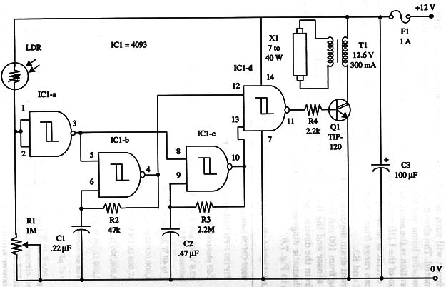 Figure 1 – Schematic diagram of the Lamp Flasher
