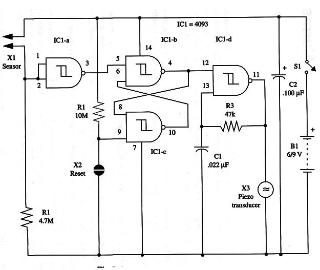 Figure 1 – Schemati diagram for the alarm
