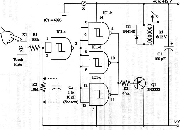 Figure 1 – Schematic diagram of the Touch Switch
