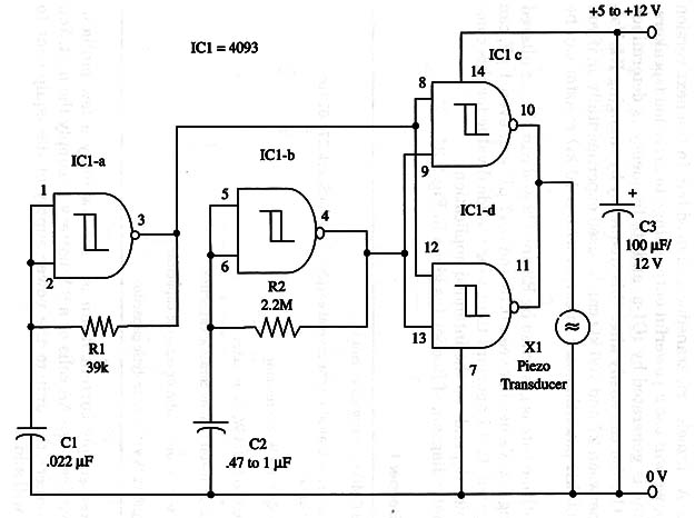 Figure 1 – Schematic diagram of the beeper
