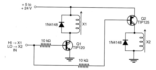 Figure 4 – Using Darlington transistors
Figure 4 – Using Darlington transistors