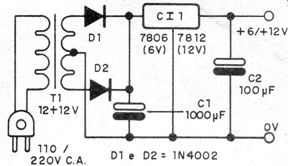 Figure 3 - 6 or 12 V source
Figure 3 - 6 or 12 V source