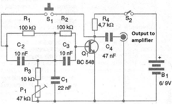 Figure 1 - Complete diagram of the percussion generator.
