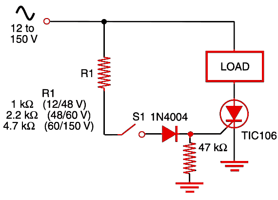Figure 1 Simple ac switch.
Figure 1 Simple ac switch.