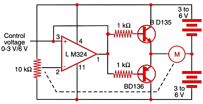Figure 8 Circuit for the home-made servo.
Figure 8 Circuit for the home-made servo.