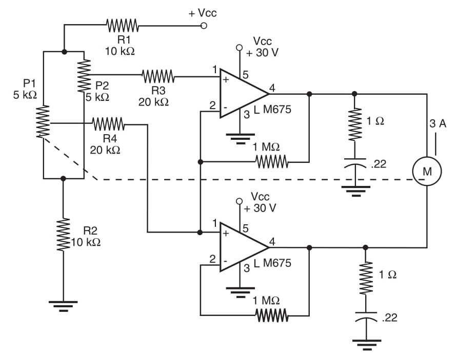 Figure 1 Servo control using a dc motor.
Figure 1 Servo control using a dc motor.