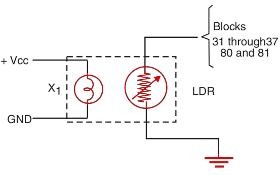 Figure 1 - Opto-isolator using LDR.
Figure 1 - Opto-isolator using LDR.