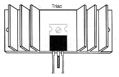 Figure 7 - Assembling a TRIAC on a heatsink

