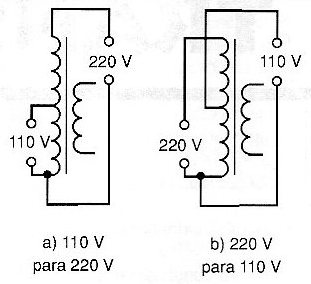Figure 1 - Using a common transformer as autotransformer.
Figure 1 - Using a common transformer as autotransformer.