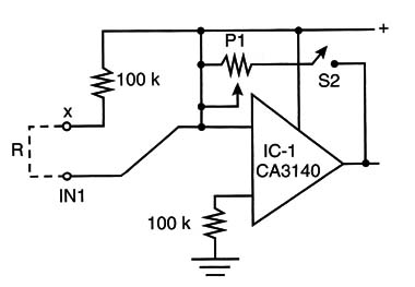 Figure 7 – Using the bio-amplfier as a resistance monitor
