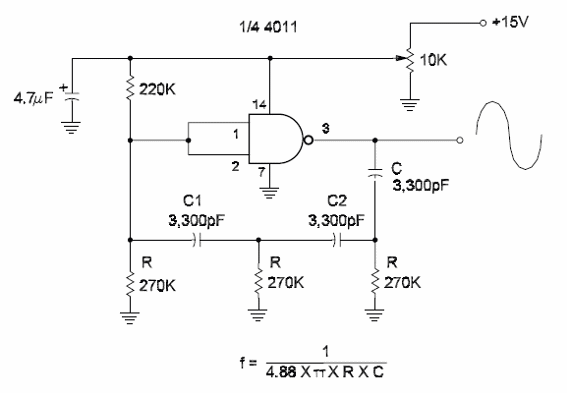 Sine Wave Oscillator Using an lnverter ll
