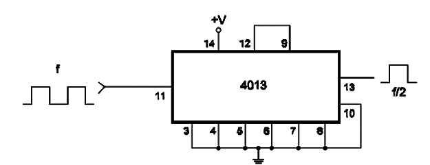 Basic Flip Flop Using the 4013
