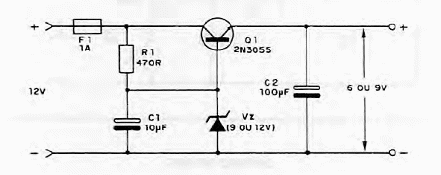 12 to 9 or 6 V Converter
