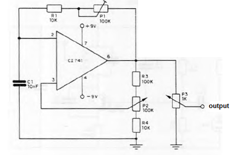 Relaxation Oscillator using the 741
