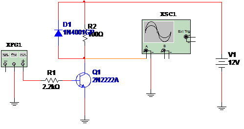    Figure 1 – Circuit for the simulation in the MultiSIM BLUE
