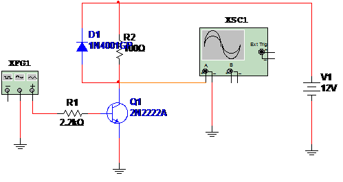    Figure 1 – Circuit for the simulation in the MultiSIM BLUE
