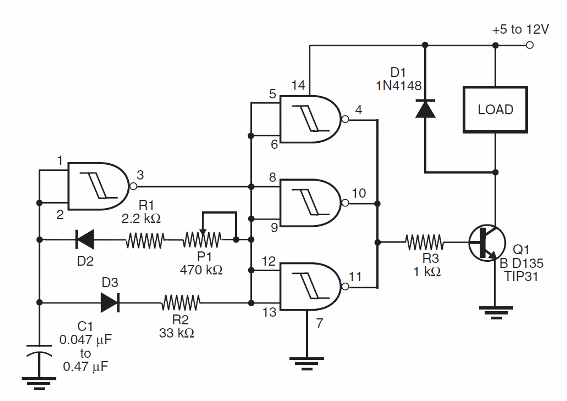 Figure 1 – Circuit using the 4093
Figure 1 – Circuit using the 4093