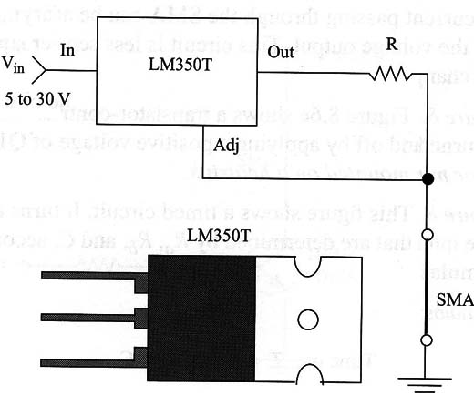 Figure 1 – Constant current source using the LM350T
Figure 1 – Constant current source using the LM350T
