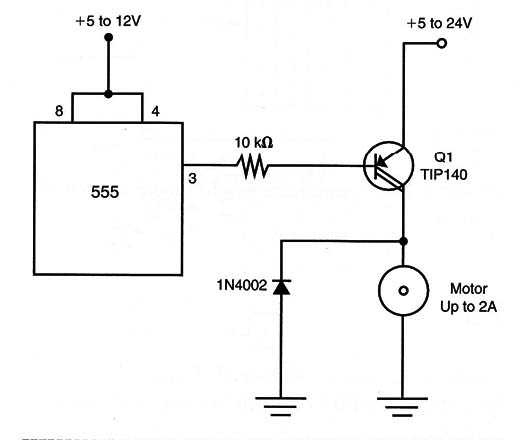 Figure 13 – Using a Darlington Transistor
Figure 13 – Using a Darlington Transistor