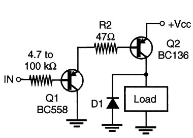 Figure 4 – Using a PNP Darlington Pair
Figure 4 – Using a PNP Darlington Pair