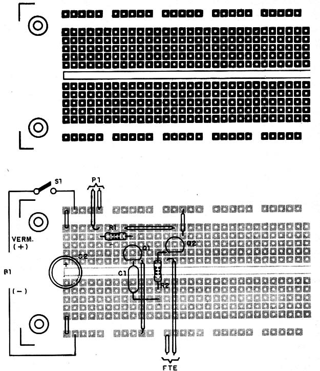 Figure 3 – Component placement on a solderless board
